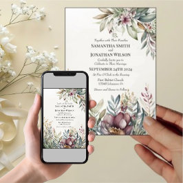 BOHO Pastel Garden Färg bröllopsinbjudan Inbjudningar