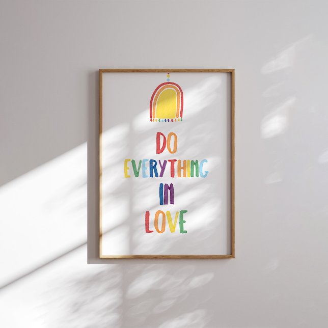 Boho pastel Gör allt i kärlek poster (Skapare uppladdad)
