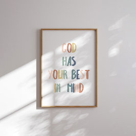 Boho pastel Gud har ditt bästa i åtanke att poster