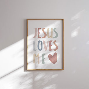 Boho pastel Jesus kärlek me print Poster