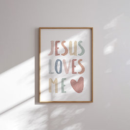 Boho pastel Jesus kärlek me print Poster
