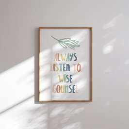 Boho pastel lyssnar alltid klokt på poster