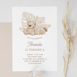 Boho Pastel Nalle | Cute Barns födelsedag Party Inbjudningar