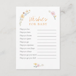 Boho Pastel önskningar för baby shower Tilläggskort