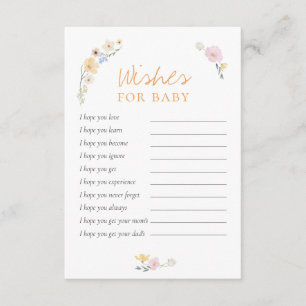 Boho Pastel önskningar för baby shower Tilläggskort