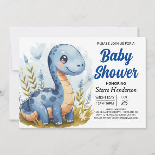Boho Pastel Printable Dinosaur Boy Shower Inbjudningar