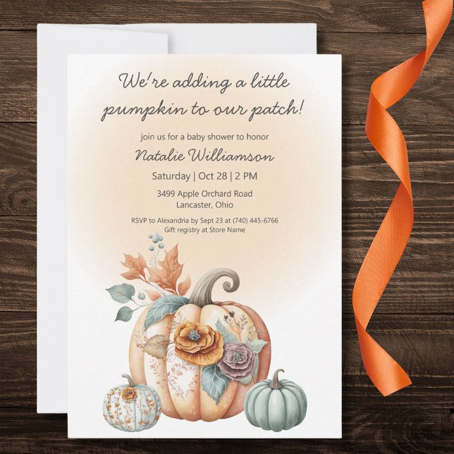 Boho Pastel Pumpkins Baby Shower Inbjudningar (Skapare uppladdad)