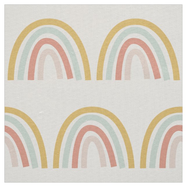 Boho Pastel Rainbow Natural Ivory Linen Fabric Tyg (Prov)