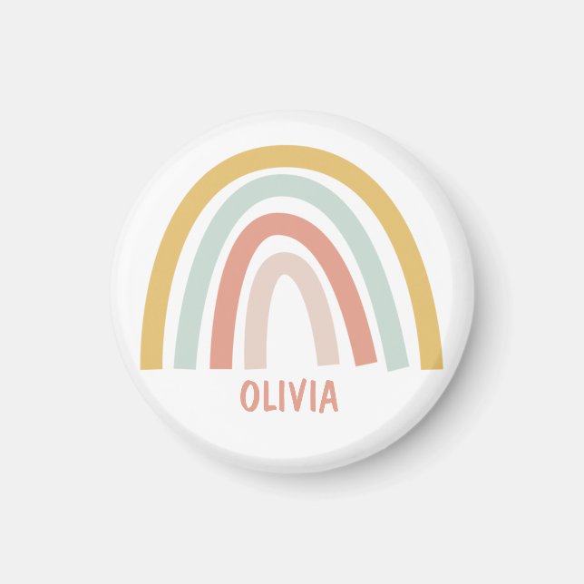 Boho Pastel Rainbow Personlig Magnet (Framsidan)