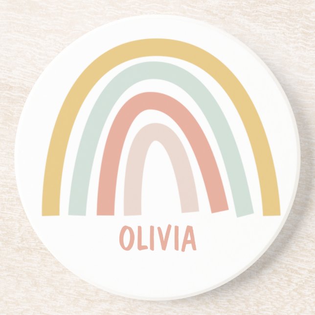 Boho Pastel Rainbow Personlig Underlägg (Framsidan)