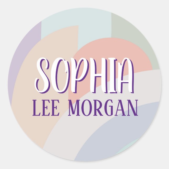 Boho Pastel Rainbow Runt Klistermärke (Framsida)