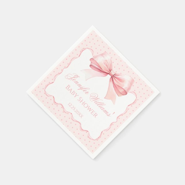Boho pastel rosa bondband flicka dusch papper pappersservett (Hörn)