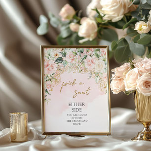 Boho Pastel rosa och guld Plocka som säte Poster