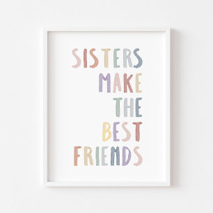Boho Pastel-systrar gör att de bästa kompisarna sk Poster