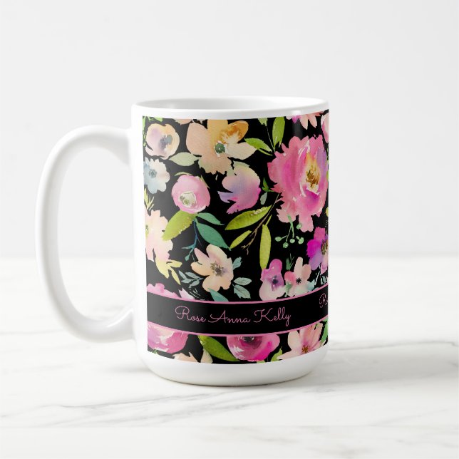 Boho Pastel Watercolor Kaffemugg (Vänster)