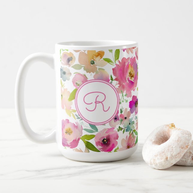Boho Pastel Watercolor Kaffemugg (Med munk)