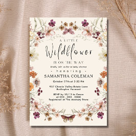 Boho Pastel Wildblomme Cute Modern Baby Shower Inbjudningar