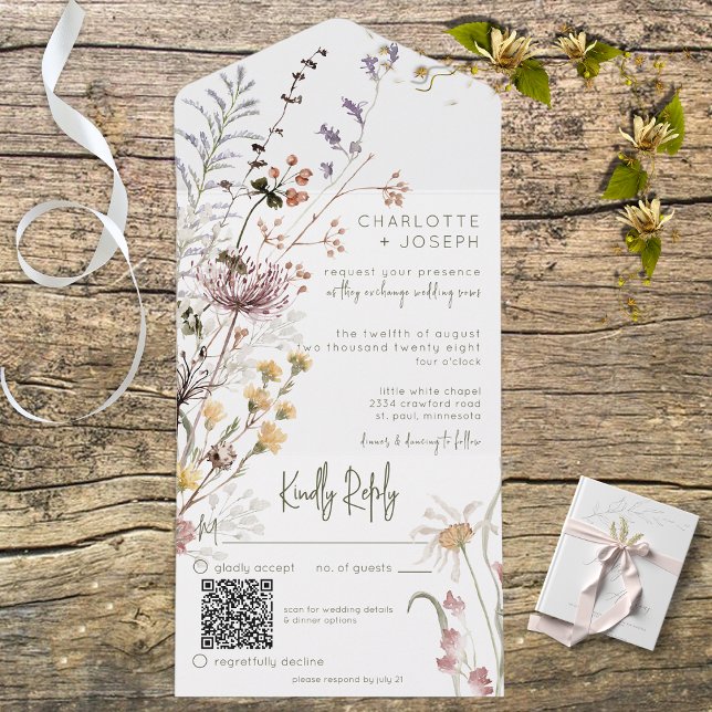Boho Pastel WildblommModern QR-kod (Skapare uppladdad)