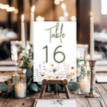 Boho Pastel Wildblommor Modern Blommigt Bröllop Bordsnummer<br><div class="desc">Meddela bröllop med lite underskattad elegans. Vår vattenfärgsbeteckning för bord-kortet i bröllop har en känslig bukett av vilda blommor, som är handmålad i mjuka pastellnyanser. Föreställ dig ett mjukt sortiment av grå gult, blek blå, mjuk rosa, lugnande lavender och fräschande grönt, som fångar kärnan i en avslappnad än elegant. Vattenfärgsdesignen...</div>