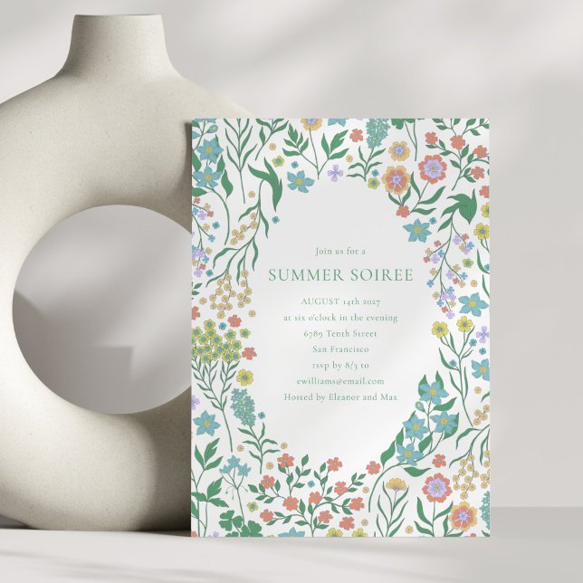 Boho Pastell Blå Vildblomma Whimsy Sommar Soaré Inbjudningar (Skapare uppladdad)