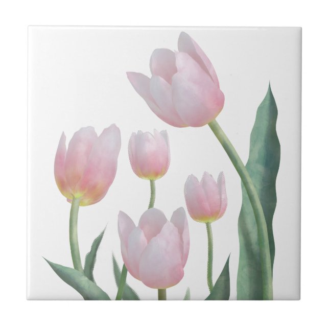 Boho Pastell Blommig Kakelplatta (Framsidan)