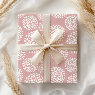 Boho Pastell Feminint Modern Rosa Blommig Presentpapper