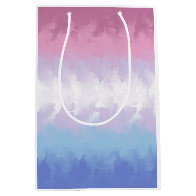 Boho Pastell Fluffig Abstrakt Bigender Pride Flagg (Framsidan)