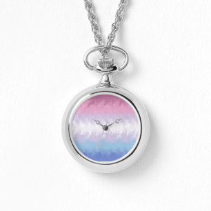 Boho Pastell Fluffig Abstrakt Bigender Pride Flagg Armbandsur