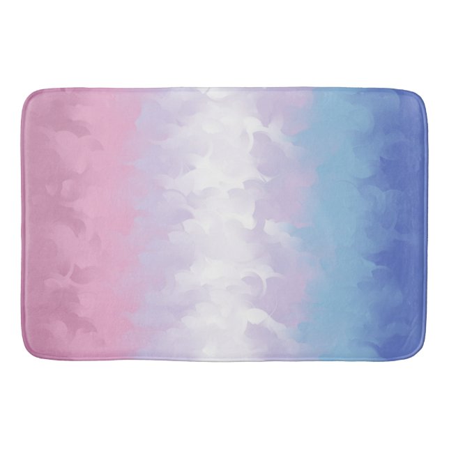Boho Pastell Fluffig Abstrakt Bigender Pride Flagg Badrumsmatta (Framsidan)