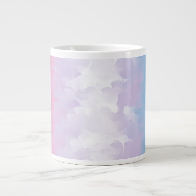 Boho Pastell Fluffig Abstrakt Bigender Pride Flagg Jumbo Mugg (Framsidan)