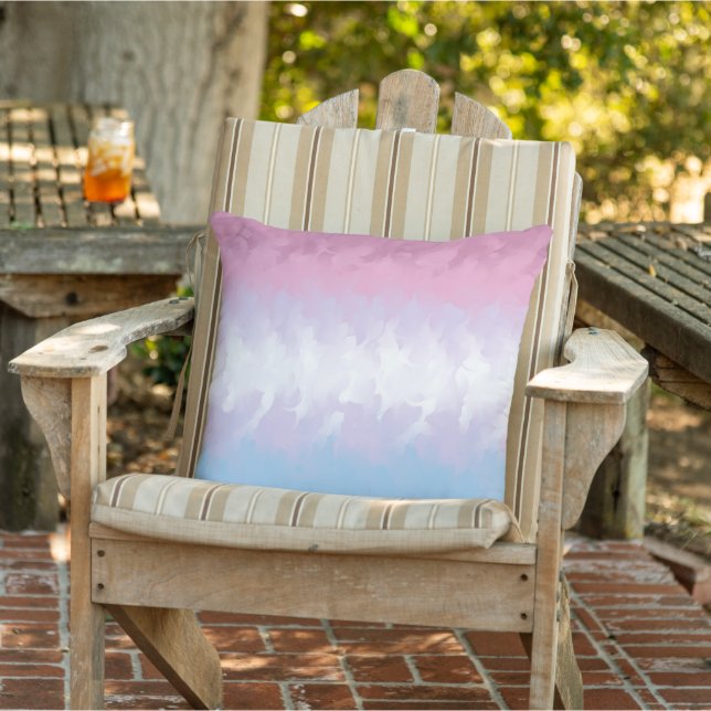 Boho Pastell Fluffig Abstrakt Bigender Pride Flagg Kudde (Stol)