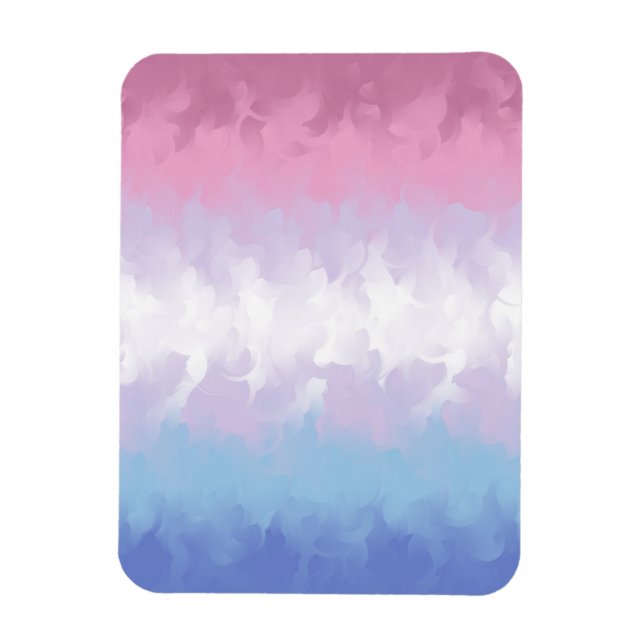 Boho Pastell Fluffig Abstrakt Bigender Pride Flagg Magnet (Vertikal)