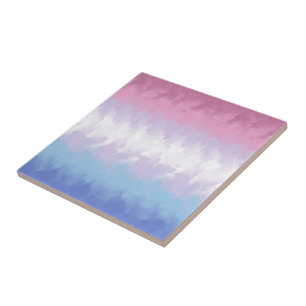 Boho Pastell Fluffig Abstrakt Bigender Prideflagga Kakelplatta