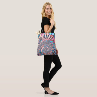 Boho Pastell Rosa och Blå Spiral Abstrakt Fraktal Tygkasse