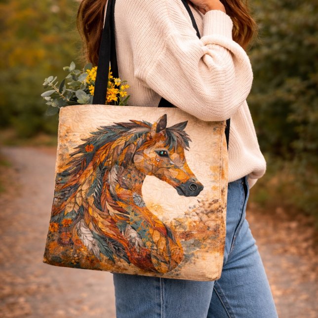 Boho Patchwork Folk Art Västerländsk Konst Tygkasse (Skapare uppladdad)