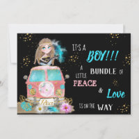 * Boho Peace & Kärlek Hippie Car Buss Pojke