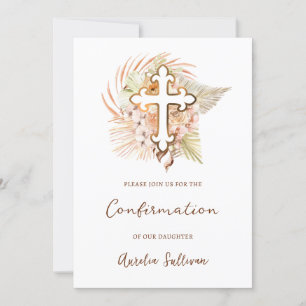 Boho Peach Bouquet-bekräftelse Inbjudningar