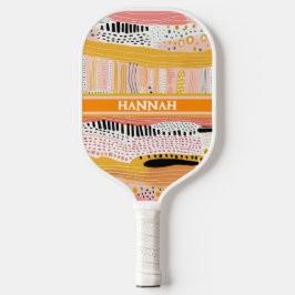 Boho Peach Guld Personlig Pickleball Paddle