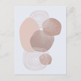 Boho Peach Rosa Organic Shapes Art-vykort Vykort