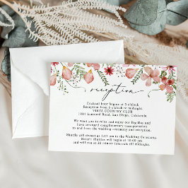 Boho Peach Watercolor Blommigt bröllopsmottagning Tilläggskort
