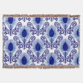 Boho Peacock Feather Jewel Tone-Blue Filt