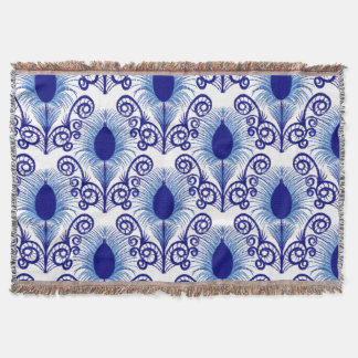 Boho Peacock Feather Jewel Tone-Blue Filt