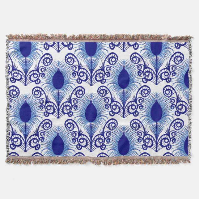 Boho Peacock Feather Jewel Tone-Blue Filt (Framsidan)