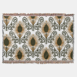 Boho Peacock Feather Jewel Tone-Golden Brown Filt