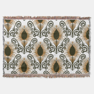 Boho Peacock Feather Jewel Tone-Golden Brown Filt