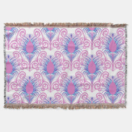 Boho Peacock Feather Jewel Tone-Neon Rosa Filt