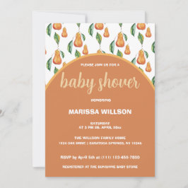 Boho Pear Watercolor Hand-målat Inbjudningar