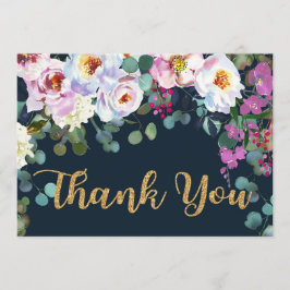 Boho Peonies Navy Guld Blommigt Modern Tack