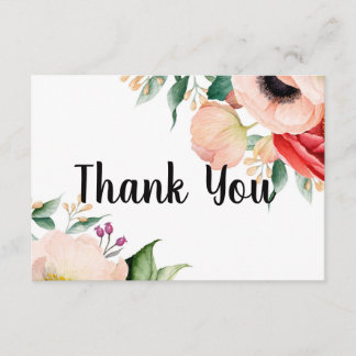 Boho Peony Baby Shower Tack för kortet Tilläggskort