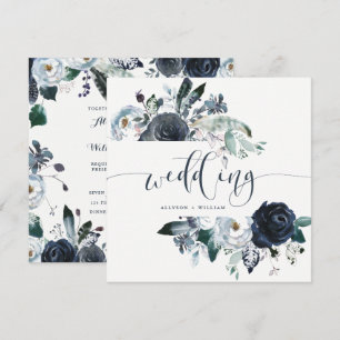 Boho Peony Bröllop Modern kalligrafi Inbjudningar